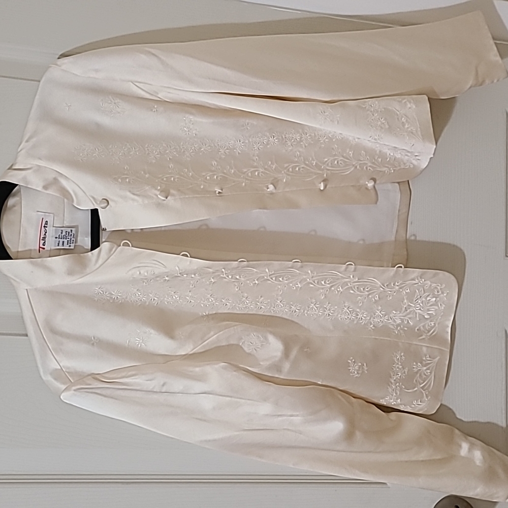 Vintage Talbot's Silk Embroidered Jacket Ivory
